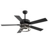 Airsurfer 52" 6 Speed Matte Black Ceiling Fan with Remote,Reversible Motor & Memory Function,3 Bulb Bases,5 Plywood Blades Ceiling Fan for Livingroom - 4 of 4