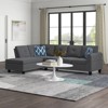 TiramisuBest Black Faux Leather L-Shaped Sectional Sofa with Storage Ottoman & Cup Holders, 2-Piece Couch for Living Room - 2 of 4
