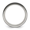 Black Bow Jewelry Men's 8mm Stainless Steel Two Tone Ridged Edge Standard Fit Band - 2 of 4