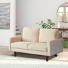 Velvet Loveseat Mid-Century Modern Sofa Tufted Couch with Wooden Legs for Living Room - 2 of 4