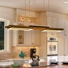 LLHZSY 3 Light Integrated LED Linear Pendant Chandelier 39 3/8" Wide Wood Light Fixture for Kitchen Island Dining Room - 3 of 4