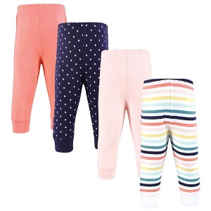 Hudson Baby Girls Cotton Pants and Leggings, Sunset Stripe - 1 of 4