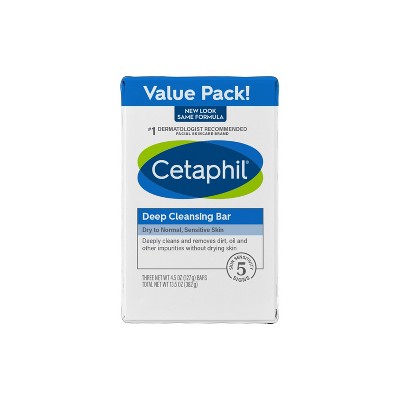 Cetaphil Deep Cleansing Bar Soap - 3pk - 4.5oz each