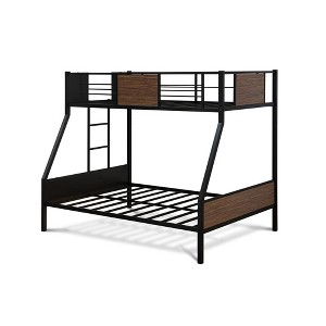 East West Furniture,Full Twin Bunk Bed in powder coating black color - 1 of 4