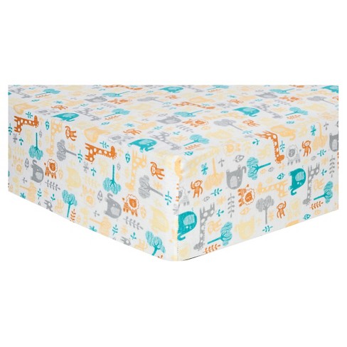 Trend Lab Deluxe Flannel Fitted Crib Sheet Lullaby Zoo Target