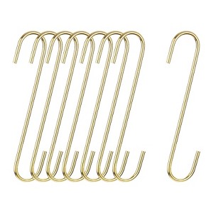 Unique Bargains Steel Extra Long Garden Bathroom Kitchen S Shape Hooks and Hangers 8 Pcs - 1 of 4