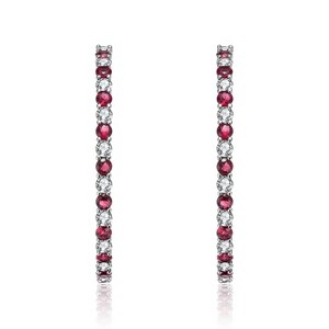Guili Big Hoop Earrings with Colored Cubic Zirconia in Green, Red, Blue, Gold, Pink, and White, Featuring a Bold Design, Perfect for Statement Looks - 1 of 3