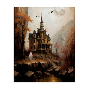 Stupell Industries Haunted Castle with Ghost Canvas Art - 1 of 4