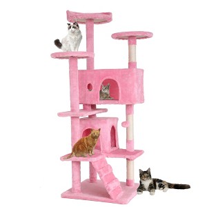FDW 54in 70in Cat Tree Tower Cat Furiture Activity Center with Cat Scratching Posts for Kittens Pet - 1 of 4