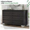 AMERLIFE 5 Pieces Farmhouse Bedroom Sets, Bed Frame, 54" W 6 Drawer Dresser, 47'' H 5 Drawer Dresser, Nightstand Set of 2 - 4 of 4