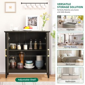 Particle Board Year Ring Accent Cabinet, High-Quality MDF Wood, Dining Room Buffet Cabinet, Premium Manufactured Wood and Hardware - 1 of 4