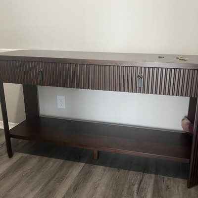 60" Laguna Nigel Fluted Wooden Console Table Brown - Threshold™ Designed With Studio Mcgee : Target
