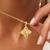 Gold Clover Necklace for Women, Dainty 14K Gold Plated CZ Pendant Adjustable Chain - 3 of 4