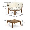 Christopher Knight Home Caelis Rustic 6 Piece Patio Acacia Wood Slatted Seating Set with Cushions - 4 of 4