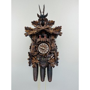 Eight Day Mechanical Hunter's Cuckoo Clock With 21 Inch Height Dancers And Live Animals By River City Clocks - 1 of 4