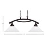 Toltec Lighting Bow 2 - Light Island Pendant Light in  Dark Granite with 12" Frosted Crystal Shade - 2 of 2