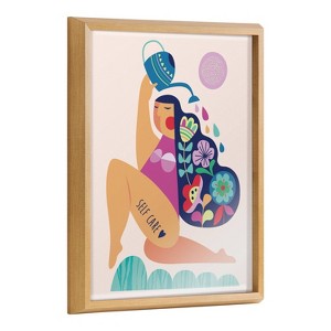 Kate & Laurel All Things Decor 16"x20" Blake Mid Century Modern Self Care by Rachel Lee of My Dream Wall Framed Printed Glass Natural - 1 of 4