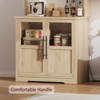 Bakers Rack With Storage Cabinet - Microwave Stand With Power Outlets, Farmhouse Rack With Thick Table Top, Small Pantry for Kitchen, Dining Room - 3 of 4