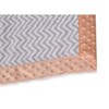 Bacati - Grey Chevron with Solid Border Blanket (Grey Chevron/Coral Pink Border) - 4 of 4