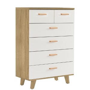 NicBex Classic White Dresser for Bedroom,Wood Drawer with Solid Wood Handle,Dressers for Kids Room,Living Room,Entry and Hallway,White - 1 of 4