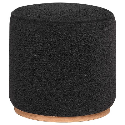 Coaster Home Furnishings Zena Faux Sheepskin Upholstered Round Ottoman Green