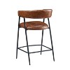 PAGED 26" High Seat Bar Stools Set of 2, Modern PU Leather Counter Height Bar Chair with Back, Iron Frame for Bar, Kitchen, Dining Room - 4 of 4