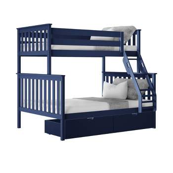 Max & Lily Twin over Full Bunk Bed with Under Bed Storage Drawers