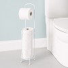 Home Basics Free-Standing Vinyl Coated Steel Dispensing Toilet Paper Holder,  White, BATH ORGANIZATION