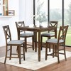 Linen Upholstered Solid Wood Ergonomic X-Back Counter Height Chairs with Padded Seat for Kitchen and Dining Room (Set of 4) - 2 of 4