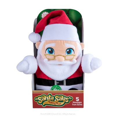 stuffed elf on the shelf