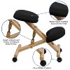 Emma and Oliver Mobile Wooden Ergonomic Kneeling Office Chair in Black Fabric - 3 of 4