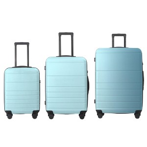 NAYSAYE Luggage ABS Hardshell Spinner Set with TSA Lock and Stylish Design for Travel, Blue, 20.87"*11.61"*30.31" - 1 of 4