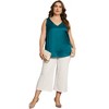 Agnes Orinda Women's Plus Size Silky Satin V Neck Casual Sleeveless Summer Basic Tank Tops - 3 of 4