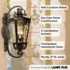 John Timberland Casa Marseille Rustic Outdoor Wall Light Fixture Veranda Bronze Ornate Scroll 36" Champagne Hammered Glass for Post Exterior Barn Deck - 3 of 4