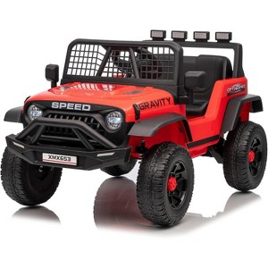 Electric Car for Kids, Ride On Car with Remote Control, 12V Ride On Truck Toy for Toddler Boys & Girls, Bluetooth Music Player LED Lights - 1 of 4