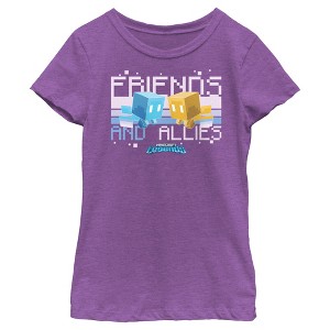 Girl's Minecraft Legends Friends and Allies Mobs T-Shirt - 1 of 4