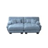 Aukfa Oversized  Sofa ,Chenille Comfy Cloud Couch with 2 Lumbar Pillows 2 Throw Pillows for Living Room,Blue - 2 of 4