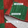 TackView Christmas Geometric Plaid Rug, Non-Slip Hallway Rugs, Washable Low Pile Carpet, Indoor Floor Mats for Laundry - 3 of 4