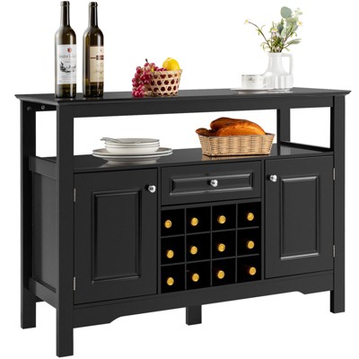 Costway Storage Buffet Sever Cabinet Sideboard Table Wood Wine Rack