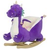 Qaba Baby Rocking Horse, Ride Dinosaur, Kids Ride On Toy with Realistic Sound and Safety Belt, Plush Animal Rocker for Kids, Purple - 4 of 4