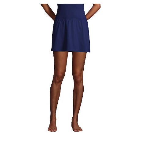 Lands' End Women's Chlorine Resistant Tummy Control Ultra High Waisted Modest  Swim Skirt Swim Bottoms - 8 - Deep Sea Navy : Target