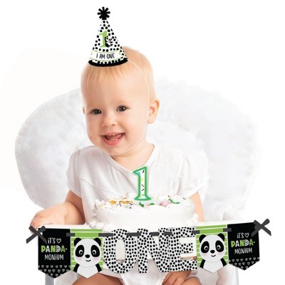 Big Dot of Happiness Party Like a Panda Bear 1st Birthday - First Birthday Boy or Girl Smash Cake Decorating Kit - High Chair Decorations