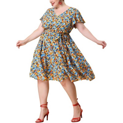 Plus Size Vintage Floral Dress