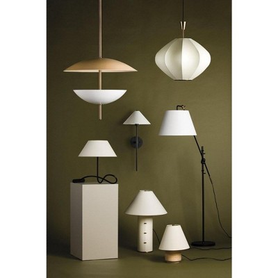 Arden Patina Brass 1-Light Pendant with Cream Webbed Fiber Shade