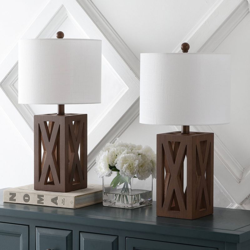 21.5" Stewart Farmhouse Wood Table Lamps (Includes LED Light Bulb) - JONATHAN Y, 5 of 10