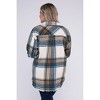Women's Plus Size Yarn Dyed Plaid Shirt Jacket - Blue B - 3 of 3
