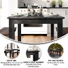 Taylor & Logan 60"x38" Ingles Rectangular Dining Table Black: Solid Pine, Indoor & Outdoor Use - 2 of 4