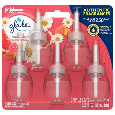Glade PlugIns Scented Oil Air Freshener Joyful Citrus & Daisies Refill - 3.35oz/5ct