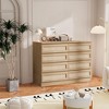COZONY Rattan Dresser for Bedroom, 8-Drawer Double Dresser with Smooth Metal Slides, Modern Wood Chest of Drawers for Closet Living Room Hallway - 3 of 4