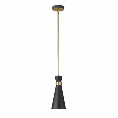 Soriano 5.5'' Matte Black & Heritage Brass Mini Pendant Light